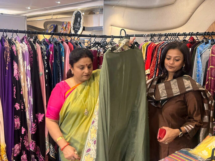 Former Minister and BJP vice president, Priya Sethi during inauguration of an exhibition at Jammu on Saturday.