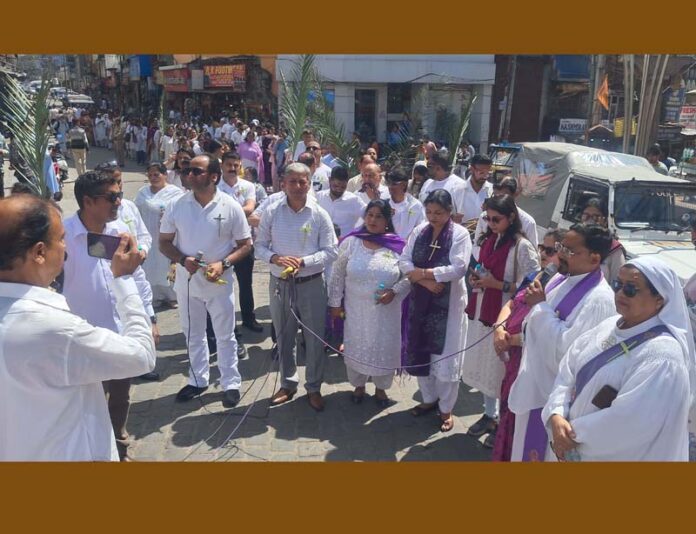 A free medical camp being held at Guru Ravidass Temple at Krishna Nagar in Jammu on Sunday.