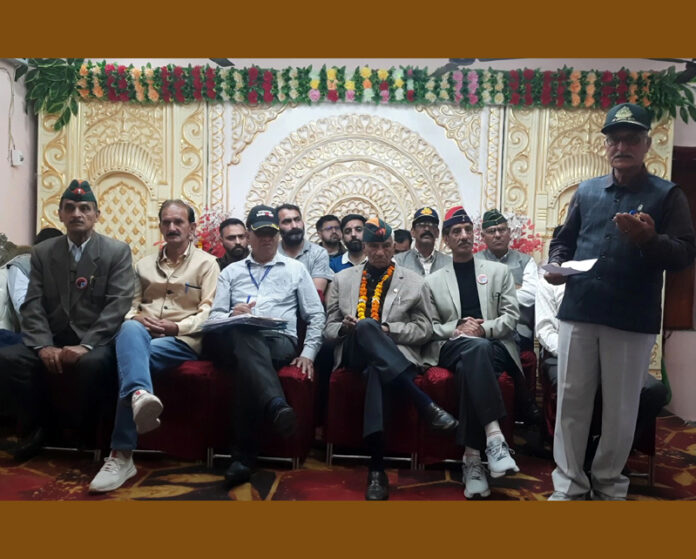 New body of Ex-Servicemen Association Kathua taking oath on Sunday. — Excelsior/Pardeep