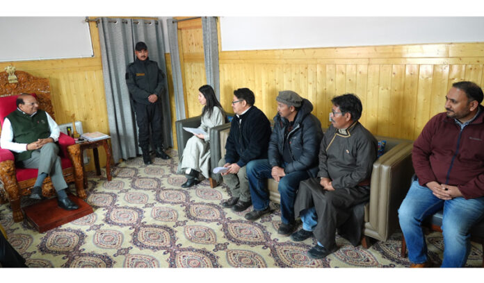 LG Vinai Kumar Saxena interacting with various tour operators and travel trade organizations in Leh.