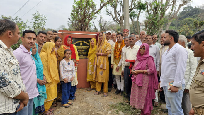 MLA Jasrota, Rajiv Jasrotia inaugurating multiple development works in his constituency on Wednesday.