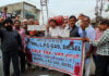 MSJK activists during a protest in Jammu on Wednesday.