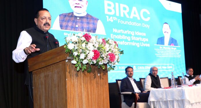 Union Minister Dr Jitendra Singh addressing the BIRAC Foundation Day programme at New Delhi on Thursday. Union Minister Dr Jitendra Singh addressing the BIRAC Foundation Day programme at New Delhi on Thursday.