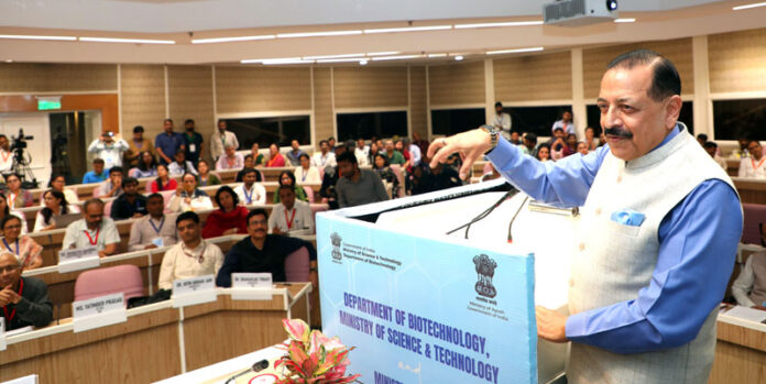 Union Minister Dr Jitendra Singh addressing the “World Tuberculosis Day” programme at Vigyan Bhawan, New Delhi on Tuesday.