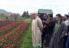 CM Omar Abdullah during inauguration of Asia’s largest Tulip Garden in Srinagar. — Excelsior/Shakeel