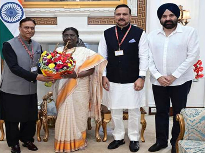 NC MPs during meeting with President Droupadi Murmu on Friday.