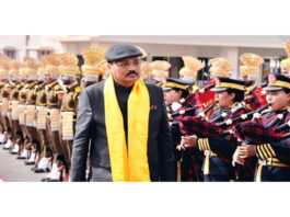 CJI being given ceremonial Guard of Honour at Leh on Friday.