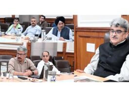 Chief Secretary chairing a meeting at Jammu on Tuesday.