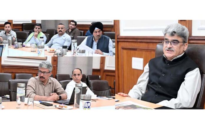 Chief Secretary chairing a meeting at Jammu on Tuesday.