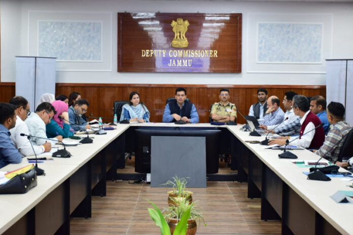 DM Jammu chairing NCORD Committee meeting on Monday.