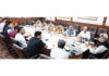 Chief Secretary chairing a meeting at Jammu on Friday.