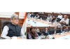 Chief Secretary chairing a meeting at Jammu on Monday.