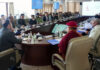 Ladakh Chief Secretary Ashish Kundra chairing a meeting of officers in Leh on Thursday.