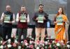 Forest Minister and officers during a function at Jammu on Tuesday.