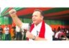 LoP in J&K Assembly and co-inchare Assam Assembly poll Sunil Sharma addressing an election rally in Hiddipi in Assam.