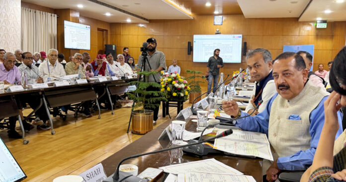 Union Minister Dr Jitendra Singh chairing the 35th Meeting of the Standing Committee of Voluntary Agencies (SCOVA) at New Delhi, on Tuesday.