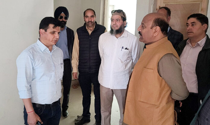 Deputy CM inspecting development work in Nowshera Sub Division on Sunday.