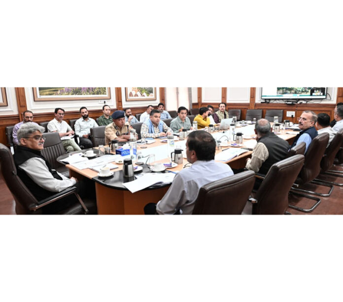Chief Secretary Atal Dulloo during a meeting in Jammu on Wednesday.
