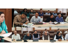 Minister Sakeena Itoo chairing a meeting on Tuesday.