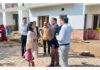 Secretary H&P Deptt Avny Lavasa inspecting work on staff quarters on Tuesday.