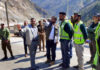 Dy Commissioner Ramban Mohd Alyas Khan inspecting NH works on Sunday.