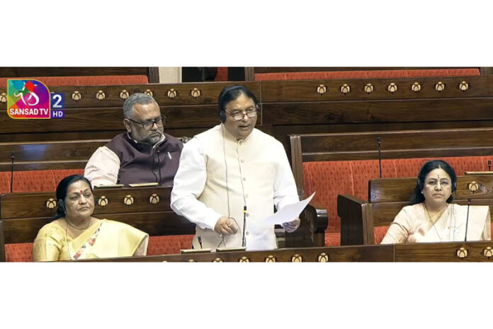 Sat Sharma in Rajya Sabha raising the issue of bovine smuggling in J&K.