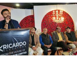 Deputy CM Surinder Kumar Choudhary and others during the inaugural function of Ricardo Elevators’s Experience Centre at Trikuta Nagar, Jammu.