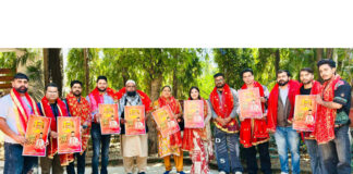 MLA Devyani Rana releasing a devotional bhajan in Jammu on Sunday.