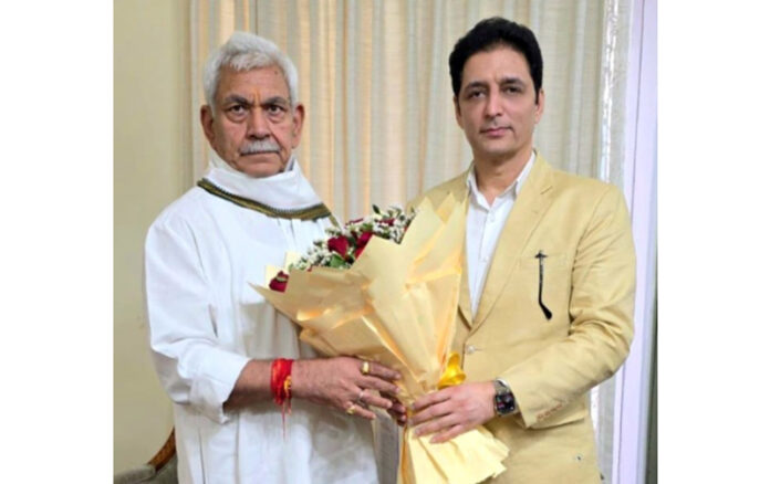 MLA Shakti Raj Parihar meeting Lieutenant Governor on Saturday.