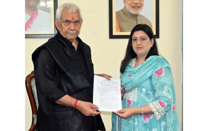 LG handing over appointment letter to wife of SSF personnel on Saturday.