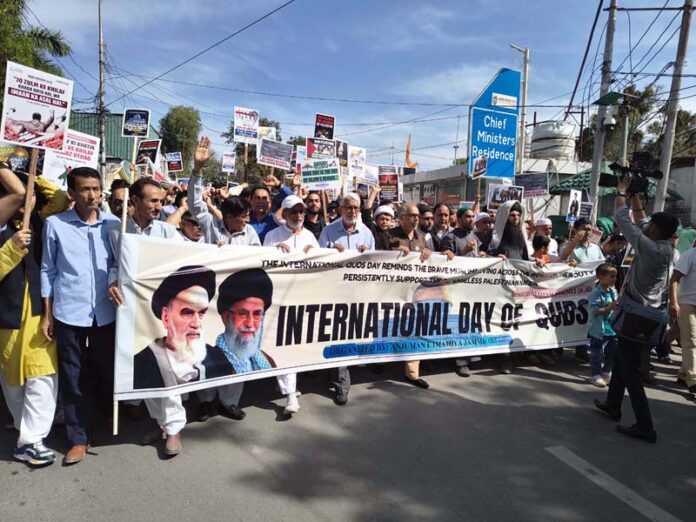 Anjuman-e-Imamia taking out procession in Jammu on Friday.