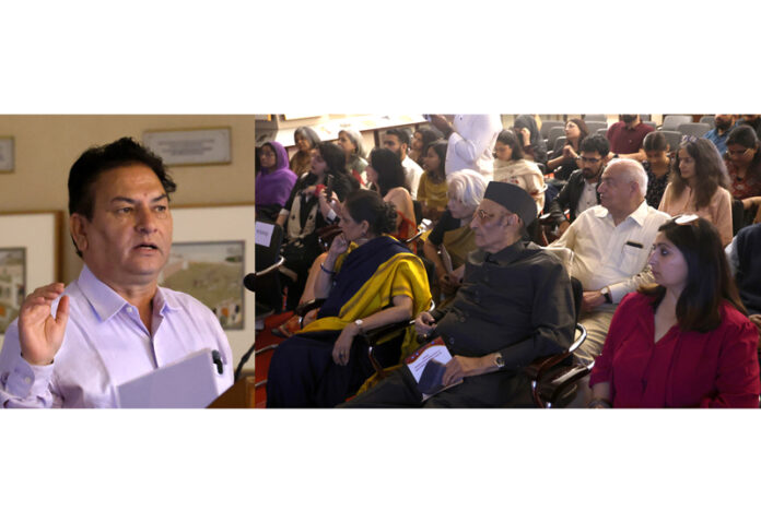 A dignitary addressing the gathering on day 2 of 4th edition of Tawi Festival in Jammu on Saturday. -Excelsior/Rakesh A dignitary addressing the gathering on day 2 of 4th edition of Tawi Festival in Jammu on Saturday. -Excelsior/Rakesh