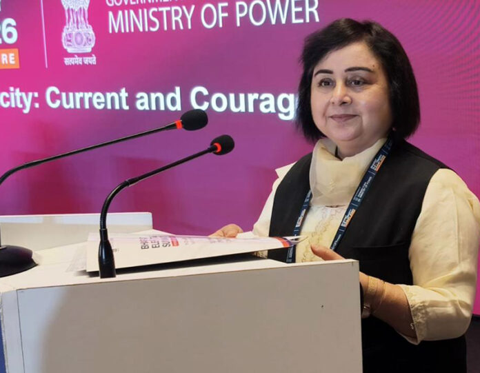 Bala Jyoti sharing her views during Bharat Electricity Summit 2026.