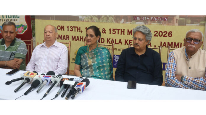 Director Amar Mahal Museum, Dr. Jyotsna Singh addressing a press conference in Jammu on Tuesday.