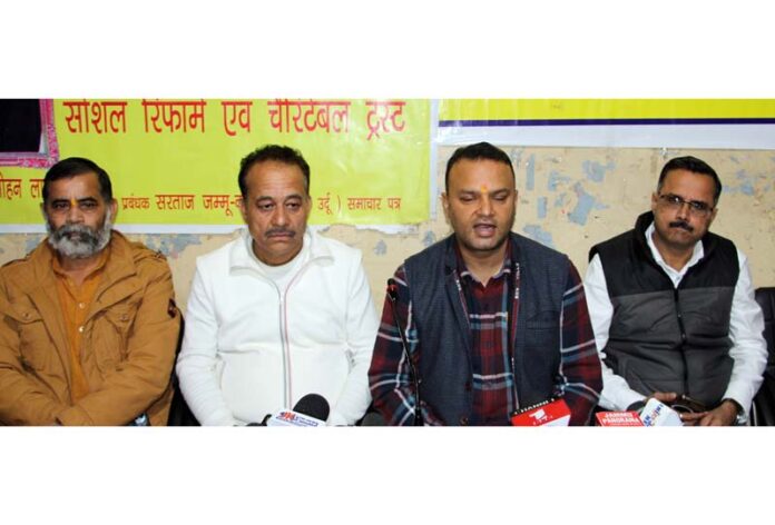 Organizers of Kisan Mela addressing a press conference at Jammu on Friday. Organizers of Kisan Mela addressing a press conference at Jammu on Friday.