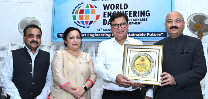 MD JKPTCL Habib Choudhary receiving a memento during a function organized by IEI Jammu centre. MD JKPTCL Habib Choudhary receiving a memento during a function organized by IEI Jammu centre.