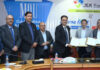 Dignitaries from J&K Bank and NBFCs signing MoUs in Jammu on Saturday.