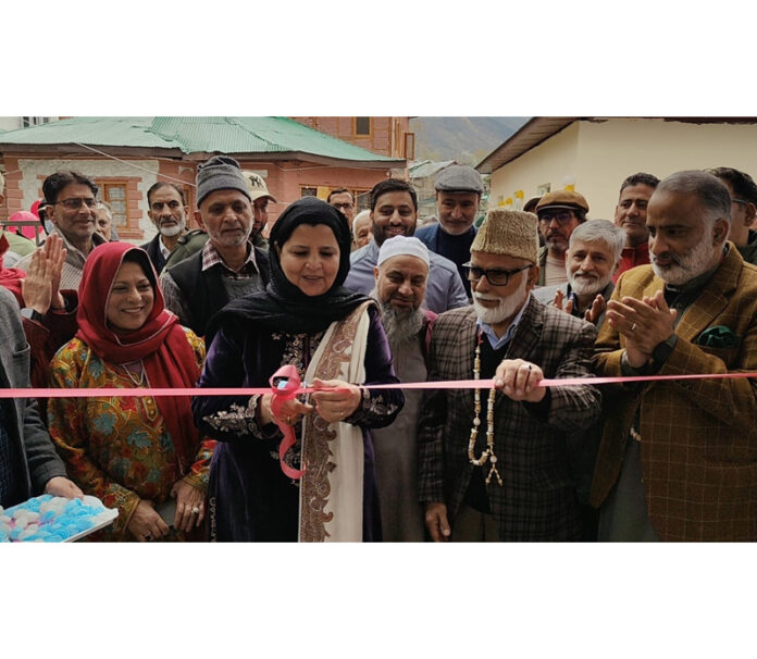 MLA Ali Mohammad Sagar inaugurating newly constructed school building in Srinagar.