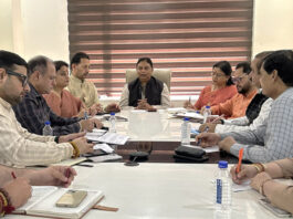 Union Minister Dr Jitendra Singh addressing the Governing Body meeting of "National Mineral Exploration and Development Trust" (NMET) at New Delhi. Also seen is Minister of Coal and Mines, G. Kishan Reddy.