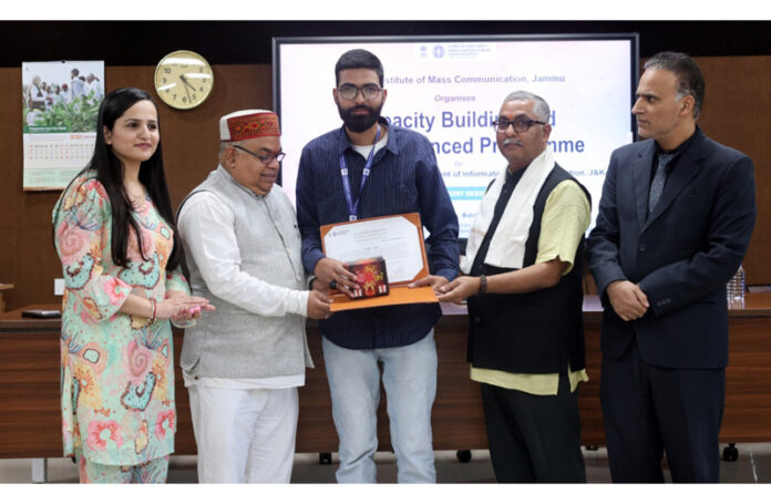 Dignitaries during the culmination of a training programme at IIMC Jammu on Monday. Dignitaries during the culmination of a training programme at IIMC Jammu on Monday.