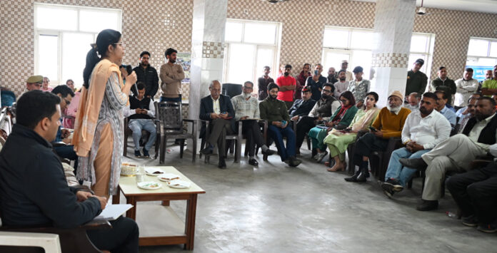 DC Samba addressing people at Purmandal on Thursday.