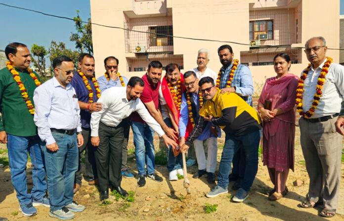 BJP MLA Jammu West, Arvind Gupta kick starting development works in Ward 41 on Saturday. BJP MLA Jammu West, Arvind Gupta kick starting development works in Ward 41 on Saturday.