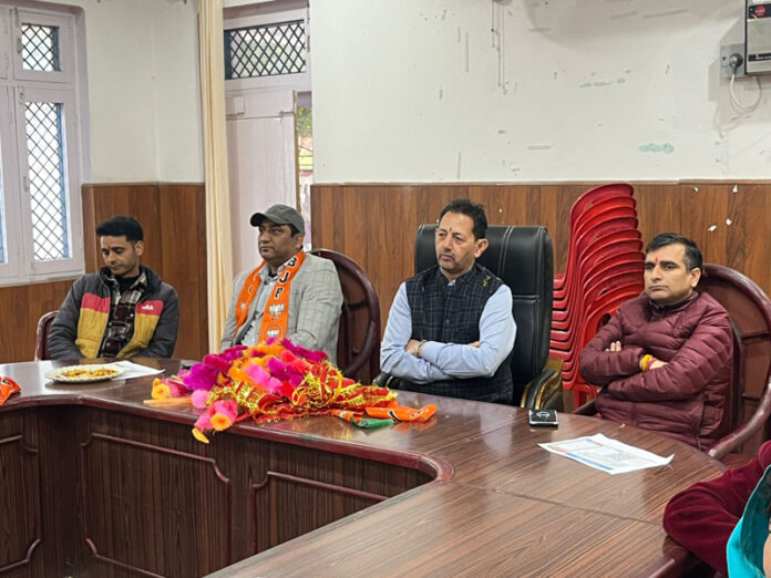 BJP leaders at a training programme at Bhaderwah on Thursday. BJP leaders at a training programme at Bhaderwah on Thursday.