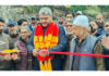 MLA Sajjad Shaheen inaugurating work on a steel footbridge at Shafa Pani in Banihal on Tuesday.