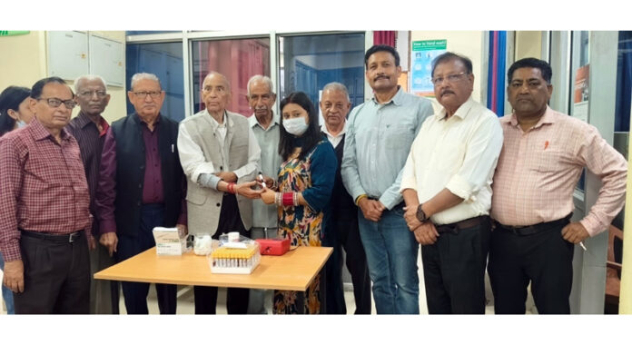 Dignitaries from SVMM Charitable Hospital, Ambphalla and others during a health check-up camp in Jammu on Tuesday. Dignitaries from SVMM Charitable Hospital, Ambphalla and others during a health check-up camp in Jammu on Tuesday.