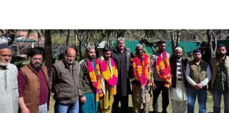 Several political workers joining NC at Banihal in presence of MLA Sajad Shaheen on Sunday.