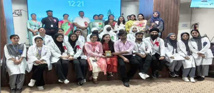 The team from ASCOMS College of Nursing posing for a group photograph after winning inter-college quiz competition.
