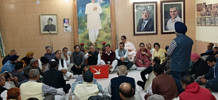 Senior NC leaders during meeting in Jammu on Thursday. Senior NC leaders during meeting in Jammu on Thursday.