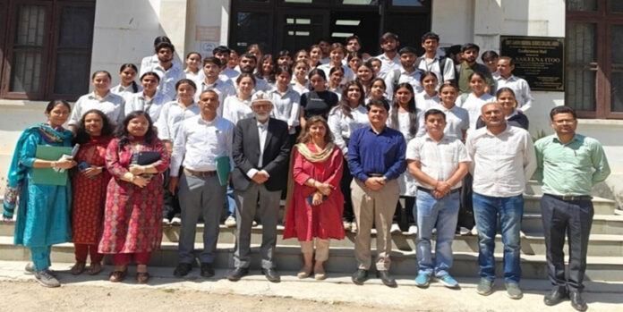 Prof (Dr) Romesh Kumar Gupta, Principal, GGM Science College posing along with others during a function on Saturday.