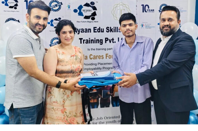 Representatives from Ayaan Edu Skills & Training Pvt Ltd and Talla Cares Foundation posing for a photograph after inking MoU.